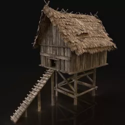 Next Gen AAA Cote Hovel Chicken Coop Cage Low-poly 3D model