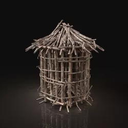 Next Gen AAA Round Animal Cage made of sticks Low-poly 3D model