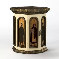 Octagon Drum Side Table Cabinet 3D model