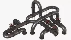 Old Metallic Pipes Low-poly 3D model