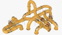 Old Painted Pipes Low-poly 3D model