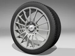 OZ Superturismo Alloy Wheel with PZERO Tire 3D model