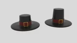 Pilgrim Hat  Low-poly 3D model
