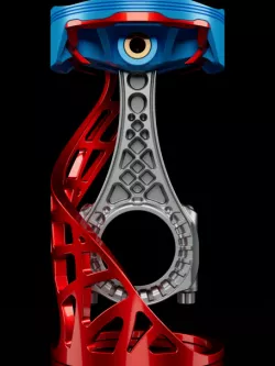 Piston, Wristpin and Connecting Rod on inspection support [updated]