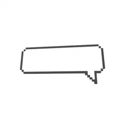 Pixel Speech Bubbles v2 001 Low-poly 3D model