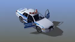 Police Car with Interior 3D model