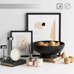 Pottery barn decorative set 3D model 3D model