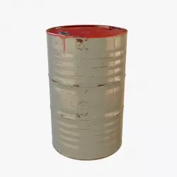 Red Painted Oil Drum Low-poly 3D model
