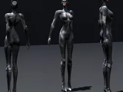 Rigged Batgirl Batwoman  Catwoman Superhero Character Low-poly 3D model