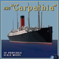 RMS Carpathia full hull and waterline printable model