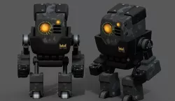 Robot cyborg scifi space machine fantasy 3d low poly science  Low-poly 3D model