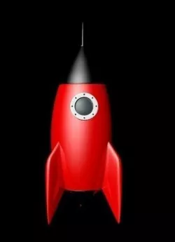 Rocket cartoon  Low-poly 3D model