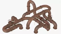 Rusted Pipes Low-poly 3D model