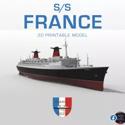 S.S. FRANCE (1960) ocean liner printable model - full hull and waterline versions