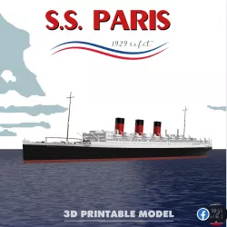 S.S. PARIS (1916/1929) ocean liner printable model - full hull and waterline versions