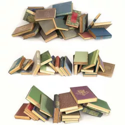 Scattered books on the floor set 4 3D model