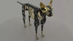 Sci fi cat skeleton sculture 3D model