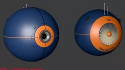 Sci-fi robot - flying robot - camera robot  3D model