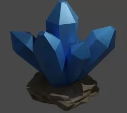Scratched blue crystal druse 3D model