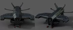 Spaceship starship scifi space futuristic cyborg Low-poly 3D model