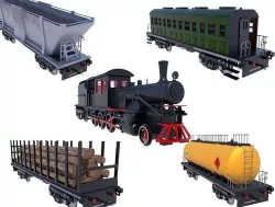 steam train engine 3D model