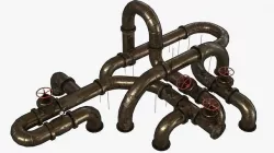 Steampunk Pipes Low-poly 3D model