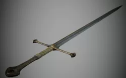 straight sword Low-poly 3D model