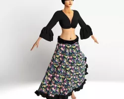 Stylish Designer Women Gypsy Skirt 3D model  3D model