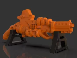 Stylized Sci-Fi Shotgun Sculpture