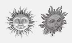 Sun Decoration I PBR I Subdiv - Ready 3D model