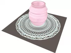 Tablecloth under a vase 3D model