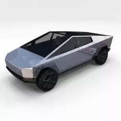 Tesla Cybertruck with chassis 3D model