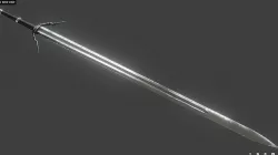 The Witcher type sword  Low-poly 3D model