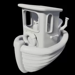 Toon Tugboat 3D model