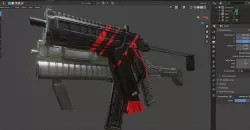 TWO LOWPOLY 3D FUTURISTIC WEAPON MODELS Low-poly 3D model