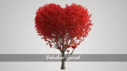 Valentine Heart Animated Tree 3D model