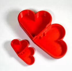 Valentines Day Heart Box w/Print in Place Hinges - Heart Shaped Gift Box