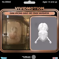 VINTAGE DUNE SPACING GUILD 3RD STAGE NAVIGATOR KENNER STYLE ACTION FIGURE, 3.75" CUSTOM FIGURE WITH TANK, FRANK HERBERT BOOK.