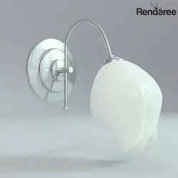 Wall Lamp Single White 1 3D model