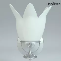 Wall Lamp Single White 2 3D model