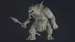 Warrior Bear Statue Low-poly 3D model