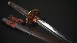 Weapon Katana Sword Blade Low-poly 3D model