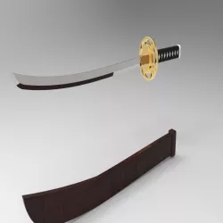 Weapon Katana Sword OBJ STL FBX 3d model Design in Solidworks 3D model