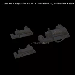 Winch for Vintage Land Rover - For model kit, rc, slot custom diecast