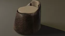 WOOD CHAIR AND TABLE  Low-poly 3D model