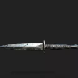 WW2 British commando knife Low-poly 3D model