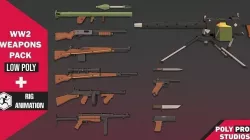 WW2 Weapons Pack Low-poly 3D model