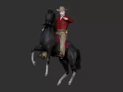 Young cowboy 3D model