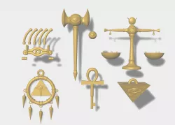 Yu-Gi-Oh Millennium Items - 3D Printed Model STL file - Complete Set