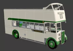 1953 Bristol KSW 5G Open Top Double Decker Bus 3D model